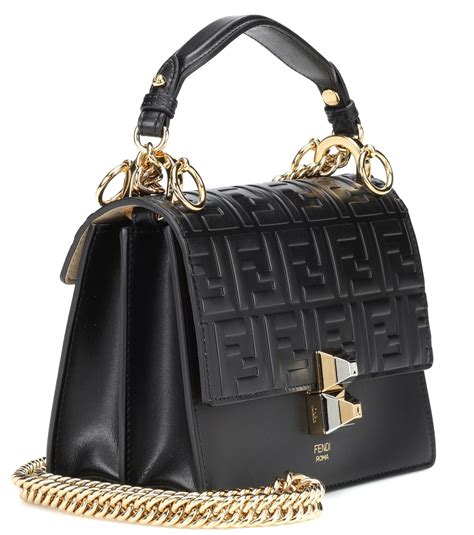 fendi kan i small flocked leather shoulder bag|Fendi detachable shoulder handbags.